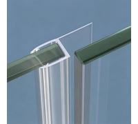 Striscia di tenuta for porta in vetro traslucido a forma di H for bagno | Copertura antivento e blocca acqua for schermi doccia e pareti divisorie in vetro, protezione(2PSC,Fit 10mm glass)