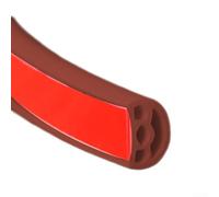 Striscia di tenuta in gomma siliconica per porte con design a cavità per isolamento acustico per massimizzare l'efficacia della riduzione del rumore (marrone)