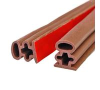 Striscia di tenuta inferiore autoadesiva for porte e finestre Striscia di gomma siliconica anticollisione Striscia di isolamento acustico Striscia di protezione dalle intemperie(10x6mm Brown)