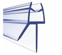 Striscia di tenuta per porta doccia in PVC da 4-6 mm, per porta in vetro, 2 pezzi, strisce di tenuta per porta in vetro, strisce di bloccaggio dell'acqua da 50 cm a 17 mm