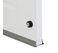 Striscia di tenuta regolabile per porte inferiori, costruzione in PVC per riduzione del rumore e blocco dell'aria, retro per un forte fissaggio su porte 3 5 ~ 5 5 cm di larghezza (grigio)