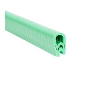 Striscia di tenuta, Striscia di tenuta in gomma a U, bordo nero flessibile da 3,28 piedi con spazio in metallo for portelli portiere auto e piastre in acciaio vetro,Red(Grün,10mm x 7mm)