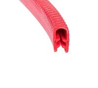 Striscia di tenuta, Striscia di tenuta in gomma a U, bordo nero flessibile da 3,28 piedi con spazio in metallo for portelli portiere auto e piastre in acciaio vetro,Red(Red,17mm x 10mm)