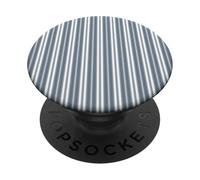 Striscia di ticchettio francese grigio e bianco acciaio PopSockets PopGrip Adesivo