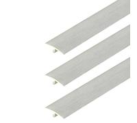Striscia di Transizione a Forma di T in 3 Pezzi, Profilo Divisorio Piatto in PVC, Listello for Soglia di Giunzione Pavimento(Gray,51.2x1.4"/130x3.6cm)