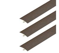 Striscia di Transizione a Forma di T in 3 Pezzi, Profilo Divisorio Piatto in PVC, Listello for Soglia di Giunzione Pavimento(Brown,51.2x1.4"/130x3.6cm)