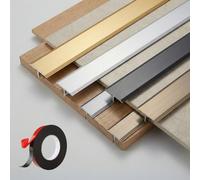 Striscia di transizione autoadesiva, 270 cm, soglia piatta per porta per laminato, vinile e parquet, facile installazione senza forature, alluminio opaco (3 pezzi, 90 x 5 cm)