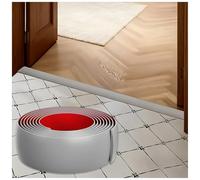 Striscia di transizione autoadesiva in vinile, 5 cm x 6,0 m, impermeabile, flessibile, per piastrelle, laminato e tappeti, facile da staccare e attaccare sulla soglia della porta piatta (grigio)
