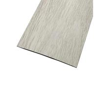 Striscia di transizione del pavimento, 1 m x 5 cm, autoadesiva, in PVC, per pavimenti, soglia per piastrelle, legno, laminato, unisce spazi vuoti (venature del legno bianco)