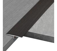 Striscia di transizione del pavimento con modanatura a T, rivestimento del bordo della porta con modanatura a T for legno su piastrelle, soglie in alluminio for porte/protezione for tappeti(Black,Leng