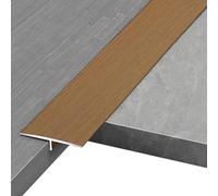Striscia di transizione del pavimento con modanatura a T, rivestimento del bordo della porta con modanatura a T for legno su piastrelle, soglie in alluminio for porte/protezione for tappeti(Brown,Leng