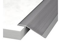 Striscia di Transizione for Pavimenti in Alluminio 90x10 cm con Finitura Ondulata, Listello di Soglia Adatto for Differenze di Altezza da 1 a 4,5 cm(Gray)