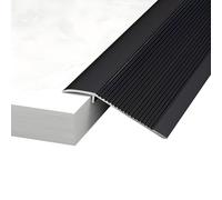 Striscia di Transizione for Pavimenti in Alluminio 90x10 cm con Finitura Ondulata, Listello di Soglia Adatto for Differenze di Altezza da 1 a 4,5 cm(Zwart)