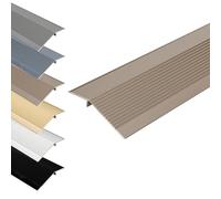 Striscia di Transizione for Pavimenti in Alluminio, Profilo for Soglie 90×7,5 cm for Rampé di Accesso, Collega Differenze di Altezza 0,8-3 cm(Brown)