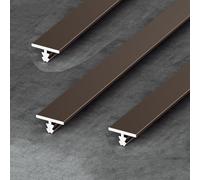 Striscia di transizione for pavimento a forma di T in alluminio da 3 pezzi, striscia divisoria piatta da 39,4 pollici for unire gli spazi vuoti del pavimento, assi di pavimento in laminato(Coffee)