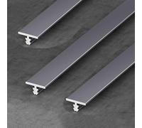 Striscia di transizione for pavimento a forma di T in alluminio da 3 pezzi, striscia divisoria piatta da 39,4 pollici for unire gli spazi vuoti del pavimento, assi di pavimento in laminato(Grey)
