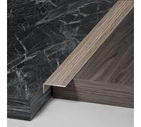 Striscia di transizione in alluminio a forma di L, bordo del pavimento con venature del legno, raccoglitore per cuciture per porte, larghezza 19 mm, divisore per pavimento per un collegamento regolare