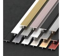 Striscia di Transizione in Alluminio per Pavimenti - Profilo A T per Parquet Laminato, Piastrelle - Coprigiunto per Transizioni e Raccordi Pavimentazione Interna, L90cm 3PCS(Silver,W4cm)