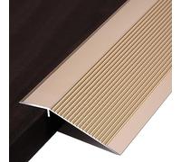 Striscia di transizione in lega di alluminio per pavimenti irregolari, larghezza 10 cm, antiscivolo, per ingresso stanza, larghezza 10 cm, larghezza 10 cm, colore: titanio dorato