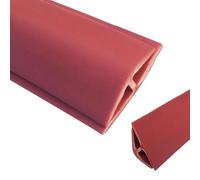 Striscia di transizione in PVC resistente per tappeti e piastrelle, protezione dei bordi lunga da 1 m a 20 m, per una transizione senza soluzione di continuità (rosso, lunghezza 20 m)