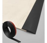 Striscia di Transizione Pavimento in PVC, Soglia di Dislivello Autoadesivo per Dislivelli Fino a 10mm, Listello di Transizione da Tappeto a Pavimento in Legno(Black,7mm x 10ft)