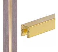 Striscia di Transizione per Legante con Aggraffatura in Ottone da 1 M, Striscia di Soglia A Forma di U Ultra-Stretta da 5/6,5/8/10 Mm per Pavimenti, Connettore PE, W 6.5mm(0.26") X H 5mm(0.2")