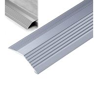 Striscia di transizione per pavimento in alluminio da 20 mm, per porte e soglie, riduttore per bordi da 91,4 cm, per laminato e piastrelle, grigio scuro, 100 cm / 40in e design elegante