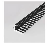 Striscia di transizione per porte a pavimento, Striscia di transizione in alluminio for laminato, legno, moquette e piastrelle, 0,55-1,85 cm, confezione da 90 cm(Schwarz,1.55cm)