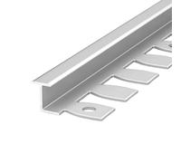 Striscia di transizione Surprecision in alluminio per pavimenti, per il legno, piastrelle, modanatura dei bordi, soglia per porte (tipo T argento, 5 mm), 3 pezzi