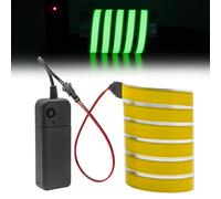 Striscia elettroluminescente El Light con batteria 3 V, luce per ambienti interni/esterni, luce decorativa ideale per feste, Halloween, decorazioni fai da te, giallo (senza batteria)