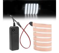 Striscia elettroluminescente El Light con batteria 3 V, luce per ambienti interni/esterni, luce decorativa ideale per feste, Halloween, decorazioni fai da te, bianco (senza batteria)
