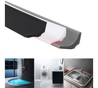Striscia flessibile per barriera d'acqua da bagno in silicone, progettata per fermare il flusso d'acqua e mantenerlo contenuto nelle soglie della doccia (nero, 400 cm)