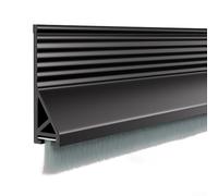 Striscia in silicone da 100 cm, con spazzola per pavimento, paraspifferi per ridurre il rumore, bloccare polvere e luce su vari materiali per porte e finestre, colore: nero