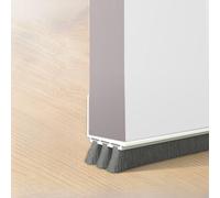 Striscia inferiore della porta a 3 strati con setole fini e retro robusto per la soppressione del rumore e la prevenzione delle correnti d'aria (bianco, 10 mm)