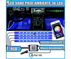 STRISCIA INTERNI LED RGB APP PIEDI ATMOSFERA AMBIENTE ACCENDISIGARI ALFA SPIDER