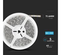 Strip led 12V, bianco naturale 4000K, 5 metri, SMD5050, 11W/m, IP65, V-tac [EEK: G]