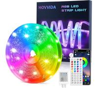Striscia LED 15 m, 1 x 15 m, 30 LED/metro, striscia LED RGB 24 V, 450 LED, app e telecomando, sincronizzazione musicale, modalità temporizzazione, per camera, camera da letto, sala giochi, feste