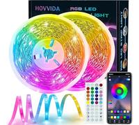 Striscia LED 20 m, 2 x 10 m, 30 LED/m, 24 V, striscia LED RGB, 600 LED, app e telecomando, sincronizzazione musicale, modalità temporizzazione, per camera, camera da letto, sala giochi, feste