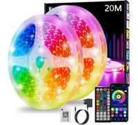 Striscia LED 20M, Luci LED Cambia Colore, APP Bluetooth E Telecomando a 44 Tasti