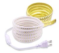 Striscia LED 220V Luce Naturale 3 Metri 4000K Strip Lights per Interni Esterno, AC 220 Volt 5730 120 leds/m IP67 Impermeabile con Spina (Bianco, 3)