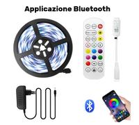STRISCIA LED 220V SU MISURA LUCE CALDA NATURALE FREDDA RGB MULTICOLORE BLUETOOTH