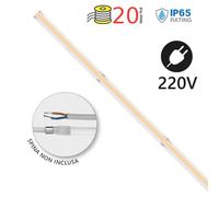 STRISCIA LED 2835 COB 15W/MT CALDA 20 METRI IMPERMEABILE 220V HEM230V-20x-ALC927333 ALCAPOWER