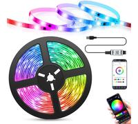 Striscia LED,2m USB Luci LED Cambia Colore, Decorazione Strisce LED, APP Bluetooth Dimmerabile Strisce LED, Autoadesive Striscia Luminosa Impermeabile