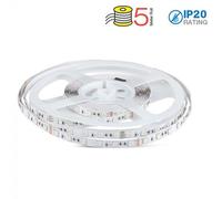 V-TAC Striscia Led da Interno SMD 5050 10W - 5 Metri - Striscia LED Adesiva per Casa, Cucina, Camera, Ambienti Interni - Luce Bianca Fredda 6500K - Strisce LED Alta Luminosità - 24 Volt
