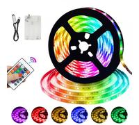 Striscia LED 5M Con Nastro Adesivo Batterie USB RGB Fancy 5050 Dimmerabile Con Telecomando 16 Colori Per Ambilight TV Retroilluminazione Festa Bar PC