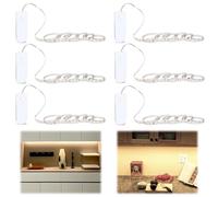 Striscia LED a Batteria, 6 Pezzi Striscia Led, 1 Metri Luce Armadio LED, 3000K Bianco Caldo Luci LED Cucina, per Scale, Cucina, Armadio, Vetrina, Corridoi, Scrivania