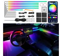 Striscia LED acrilica Dream+Color per interni dell'auto con APP wireless, RGB 10 in 1 con 175 pollici, 612 LED, kit di illuminazione ambientale a fibra ottica, strisce LED al neon dinamiche con