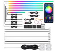 Striscia LED acrilica Dream+Color per interni dell'auto con APP wireless, RGB 18 in 1 con 155 cm 612 LED luci a fibra ottica per auto, kit di illuminazione ambientale per auto a sincronizzazione
