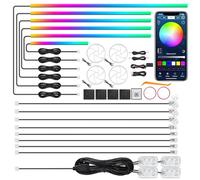 Striscia LED acrilica Dream+Color per interni dell'auto con APP wireless, RGB 22 in 1 con 155 cm 612 LED, luci a fibra ottica per auto, kit di illuminazione ambientale a sincronizzazione musicale a
