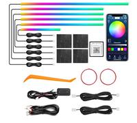Striscia LED acrilica Dream+Color per interni dell'auto con APP wireless, RGB 6 in 1 con 175 pollici, 612 LED, kit di illuminazione ambientale a fibra ottica, strisce LED al neon dinamiche con